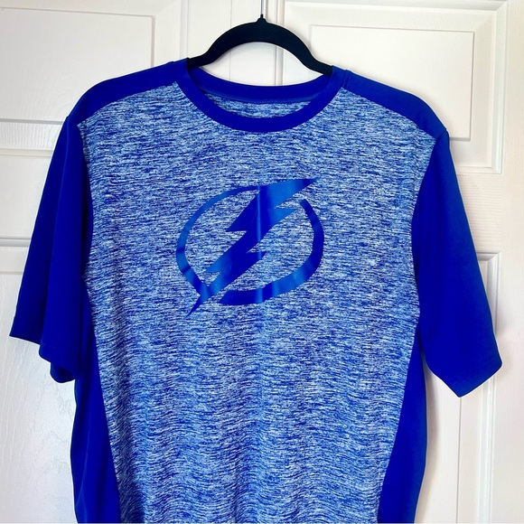 Tampa Bay Lightning Shirt Size Medium 100% Polyester Blue Mens - Picture 3 of 5